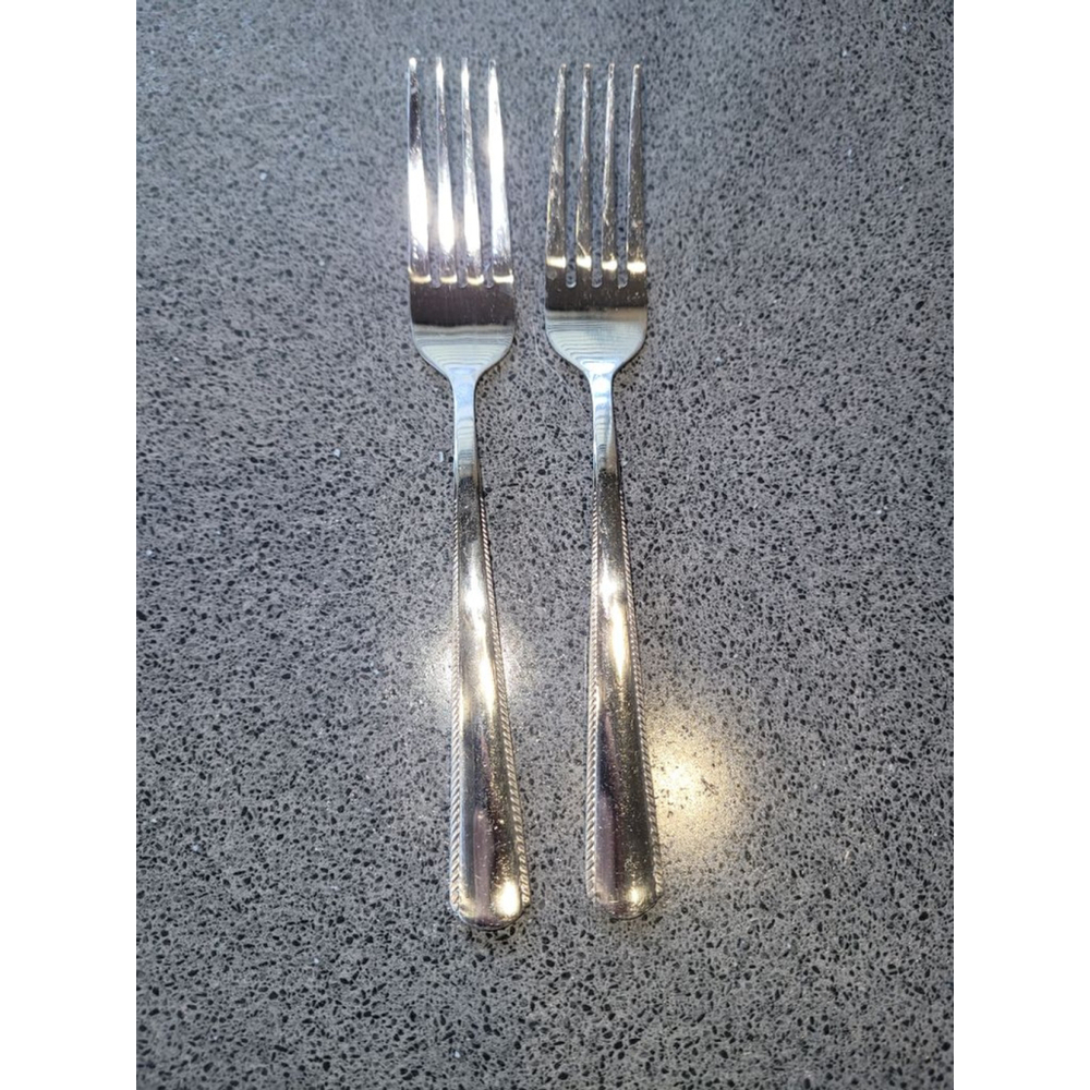 Set of 2 Oneida Gable Salad Forks Stainless Steel Flatware 6.75"